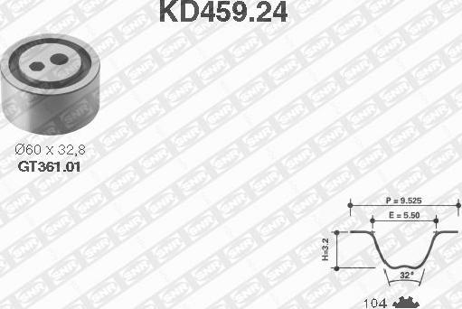 SNR KD459.24 - Kit cinghie dentate www.autoricambi360.it