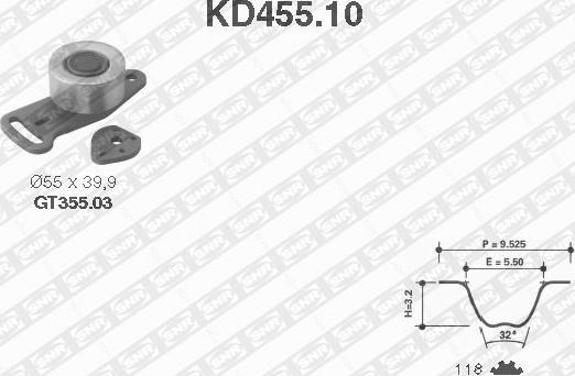 SNR KD455.10 - Kit cinghie dentate www.autoricambi360.it