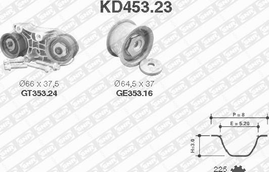 SNR KD453.23 - Kit cinghie dentate www.autoricambi360.it