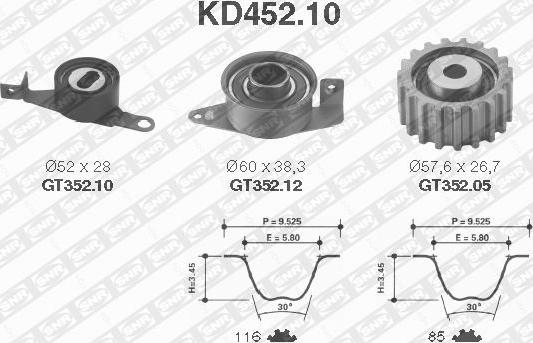 SNR KD452.10 - Kit cinghie dentate www.autoricambi360.it