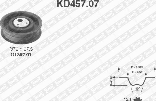 SNR KD457.07 - Kit cinghie dentate www.autoricambi360.it