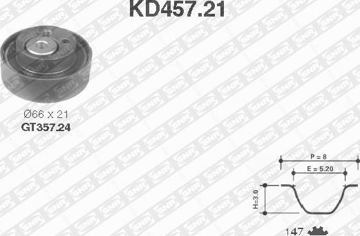 SNR KD457.21 - Kit cinghie dentate www.autoricambi360.it