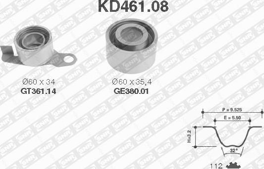 SNR KD461.08 - Kit cinghie dentate www.autoricambi360.it