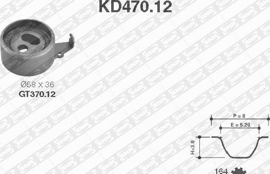 SNR KD470.12 - Kit cinghie dentate www.autoricambi360.it