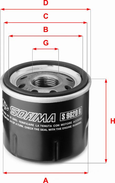 Sofima S 9820 R - Filtro olio www.autoricambi360.it