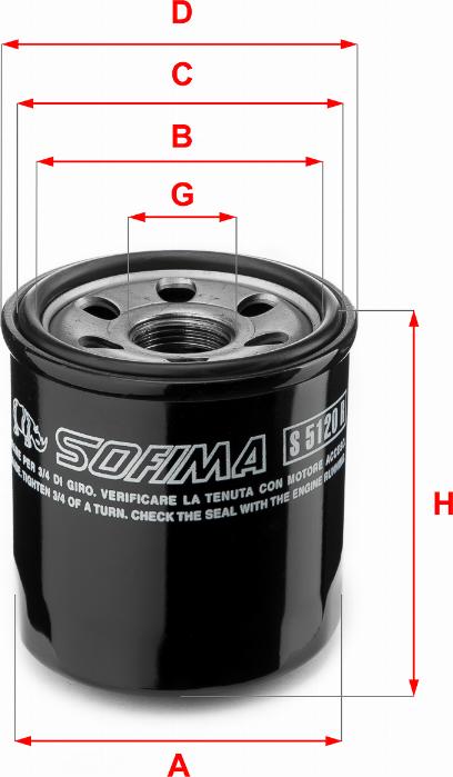 Sofima S 5120 R - Filtro olio www.autoricambi360.it