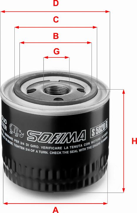 Sofima S 5820 R - Filtro olio www.autoricambi360.it