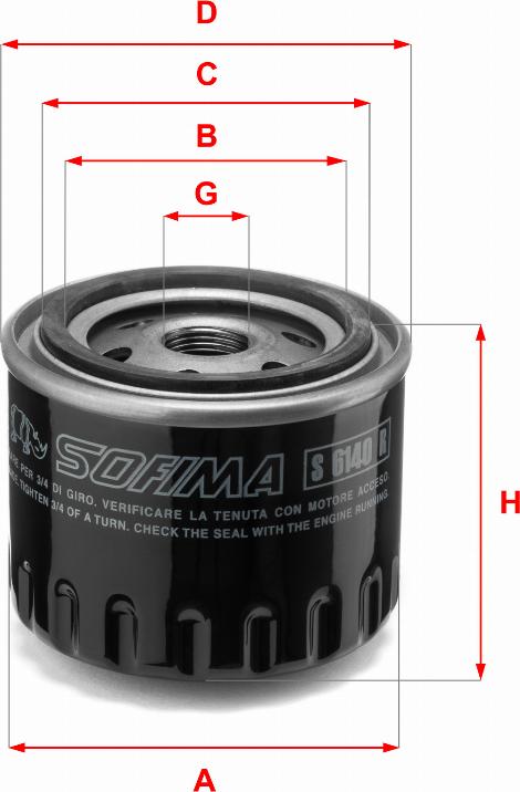Sofima S 6140 R - Filtro olio www.autoricambi360.it