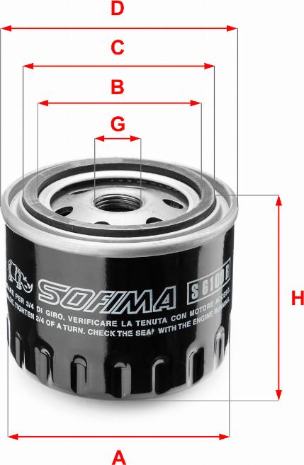 Sofima S 6100 R - Filtro olio www.autoricambi360.it