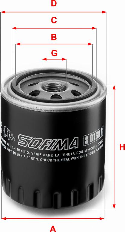 Sofima S 0130 R - Filtro olio www.autoricambi360.it