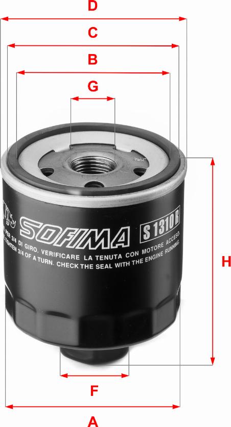 Sofima S 1310 R - Filtro olio www.autoricambi360.it