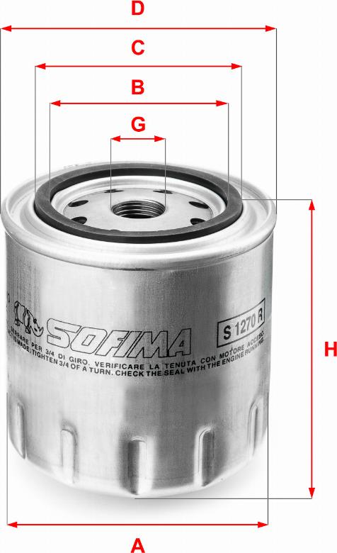 Sofima S 1270 R - Filtro olio www.autoricambi360.it