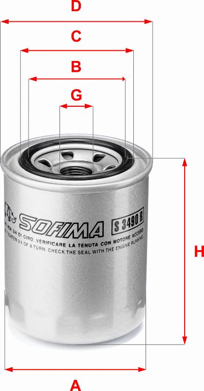 Sofima S 3490 R - Filtro olio www.autoricambi360.it