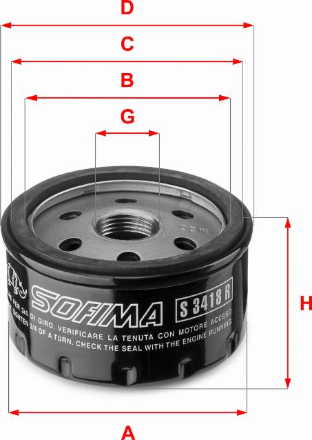 Sofima S 3418 R - Filtro olio www.autoricambi360.it
