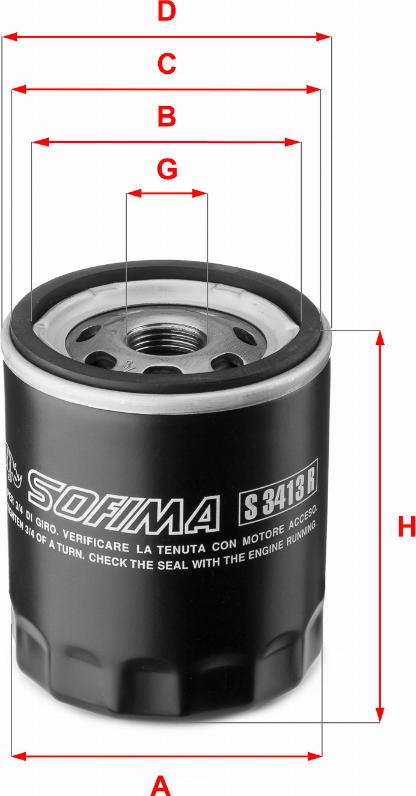 Sofima S 3413 R - Filtro olio www.autoricambi360.it