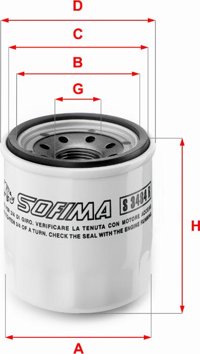 Sofima S 3484 R - Filtro olio www.autoricambi360.it