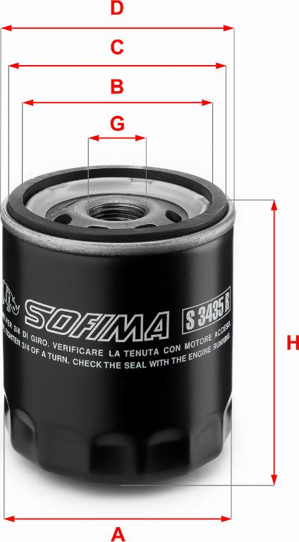 Sofima S 3435 R - Filtro olio www.autoricambi360.it
