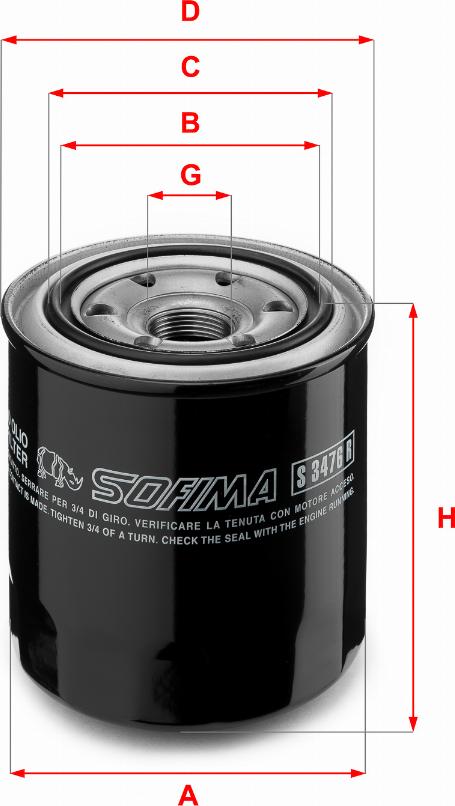 Sofima S 3476 R - Filtro olio www.autoricambi360.it