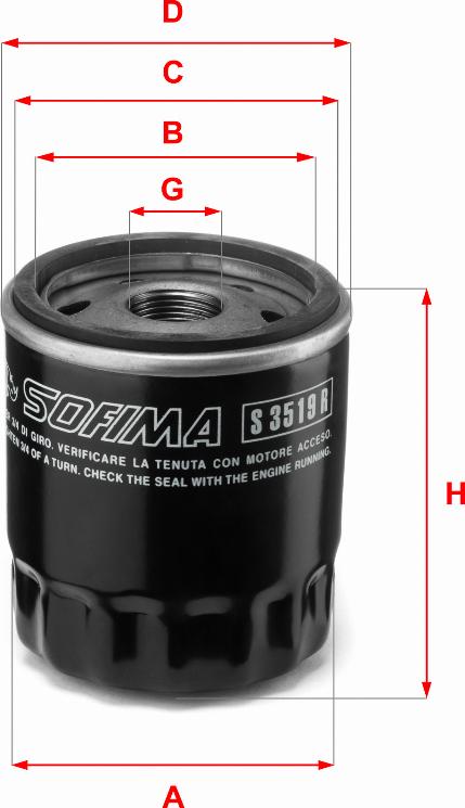 Sofima S 3519 R - Filtro olio www.autoricambi360.it