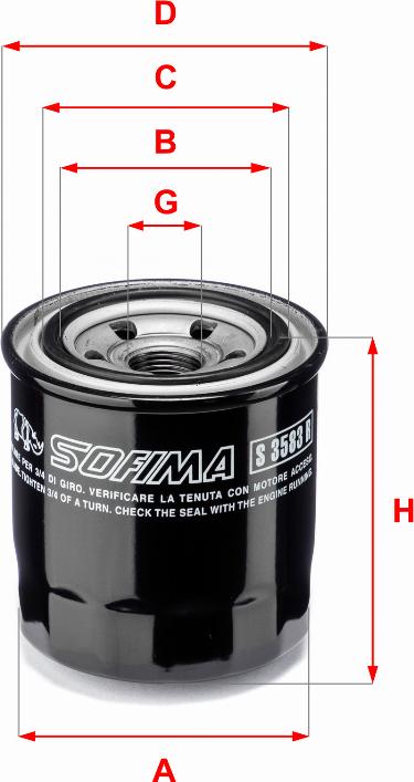 Sofima S 3583 R - Filtro olio www.autoricambi360.it
