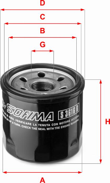 Sofima S 3616 R - Filtro olio www.autoricambi360.it