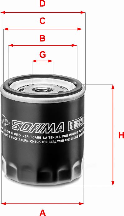 Sofima S 3632 R - Filtro olio www.autoricambi360.it