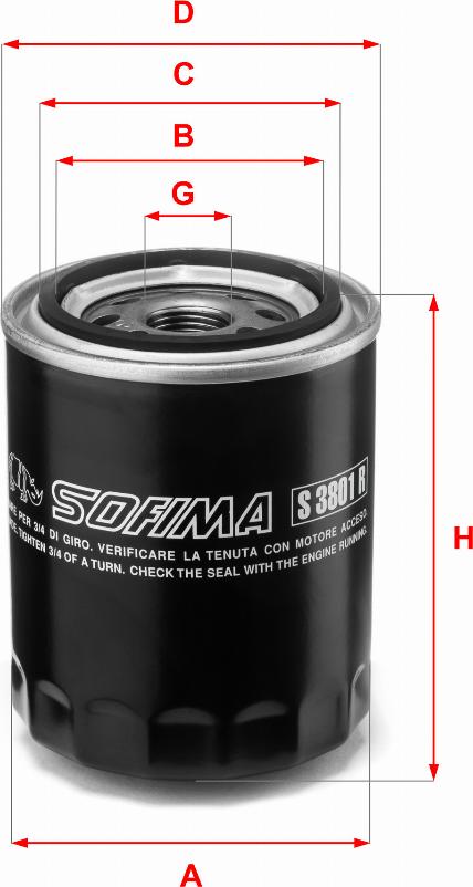 Sofima S 3801 R - Filtro olio www.autoricambi360.it