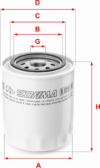 Sofima S 3297 R - Filtro olio www.autoricambi360.it