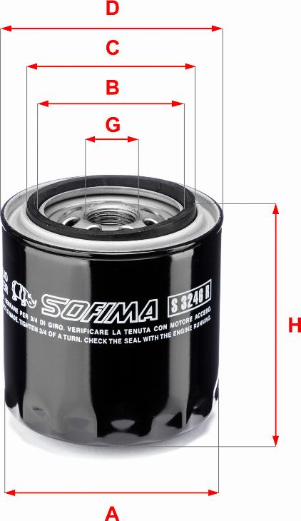 Sofima S 3246 R - Filtro olio www.autoricambi360.it