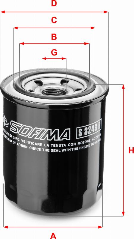 Sofima S 3243 R - Filtro olio www.autoricambi360.it