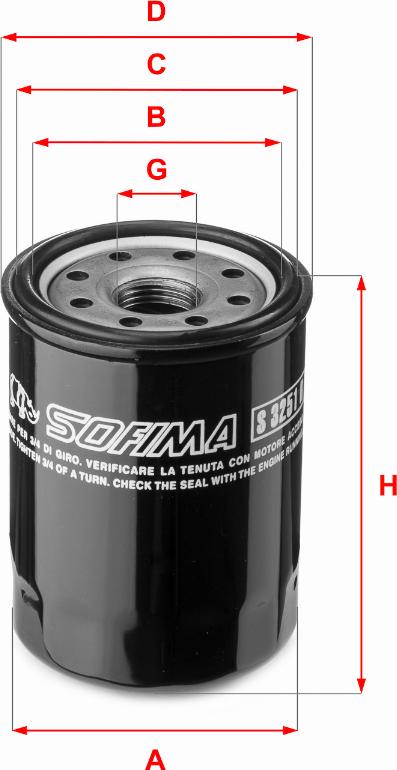 Sofima S 3251 R - Filtro olio www.autoricambi360.it