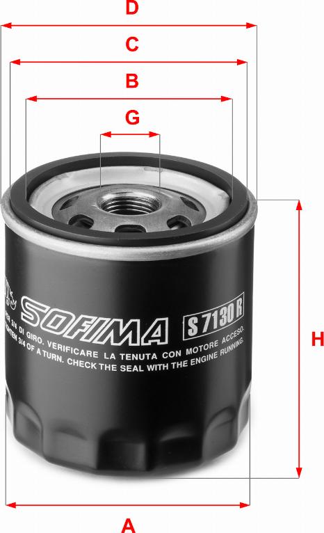 Sofima S 7130 R - Filtro olio www.autoricambi360.it