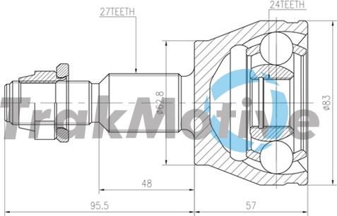 TrakMotive 40-0802 - Kit giunti, Semiasse www.autoricambi360.it