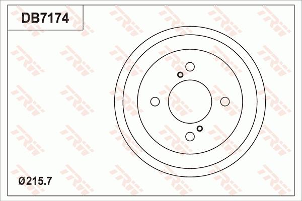 TRW DB7174 - Tamburo freno www.autoricambi360.it