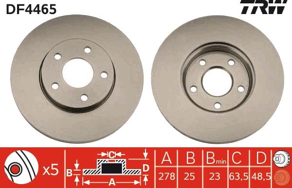 TRW DF4465 - Discofreno www.autoricambi360.it