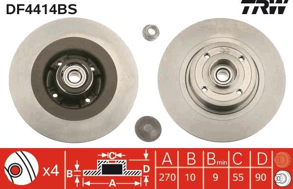 TRW DF4414BS - Discofreno www.autoricambi360.it