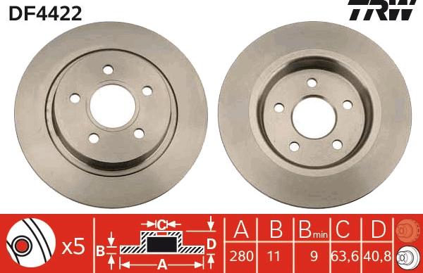 TRW DF4422 - Discofreno www.autoricambi360.it