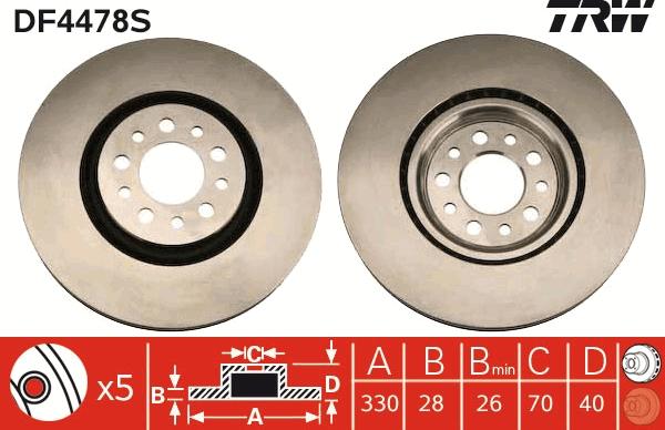 TRW DF4478S - Discofreno www.autoricambi360.it