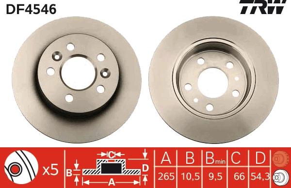 TRW DF4546 - Discofreno www.autoricambi360.it