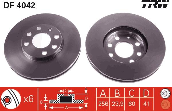 TRW DF4042 - Discofreno www.autoricambi360.it