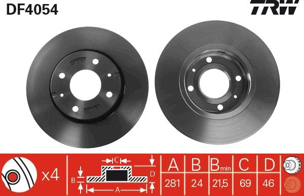 TRW DF4054 - Discofreno www.autoricambi360.it