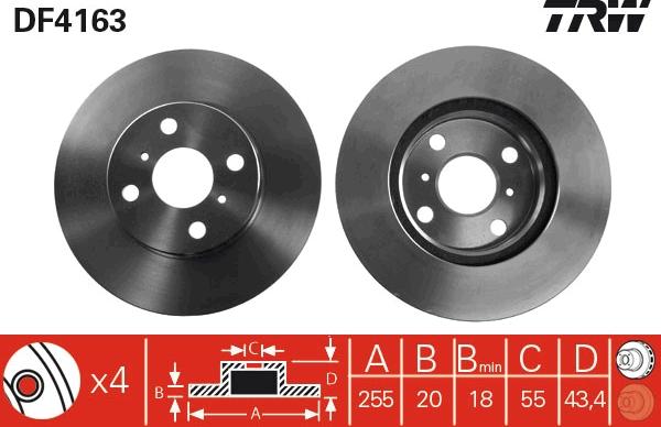 TRW DF4163 - Discofreno www.autoricambi360.it