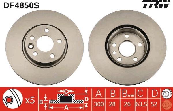 TRW DF4850S - Discofreno www.autoricambi360.it