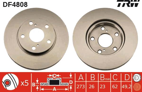 TRW DF4808 - Discofreno www.autoricambi360.it