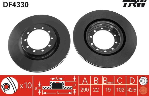 TRW DF4330 - Discofreno www.autoricambi360.it