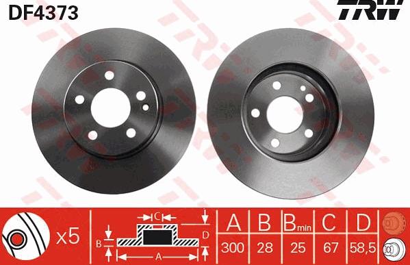 TRW DF4373 - Discofreno www.autoricambi360.it