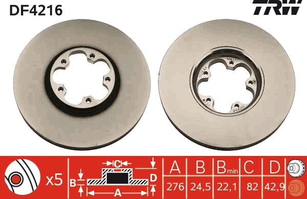 TRW DF4216 - Discofreno www.autoricambi360.it