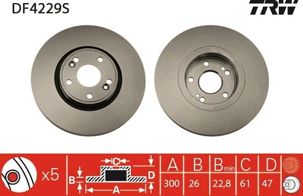 TRW DF4229S - Discofreno www.autoricambi360.it