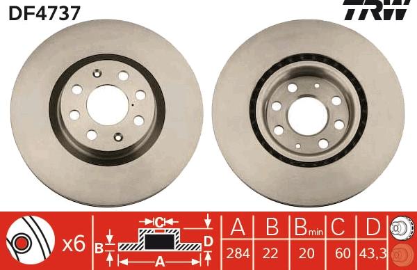 TRW DF4737 - Discofreno www.autoricambi360.it