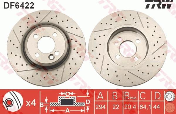 TRW DF6422 - Discofreno www.autoricambi360.it